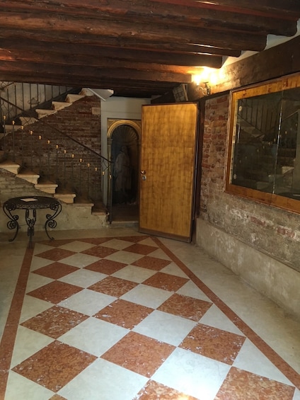 Checkered floor in a building in Venice