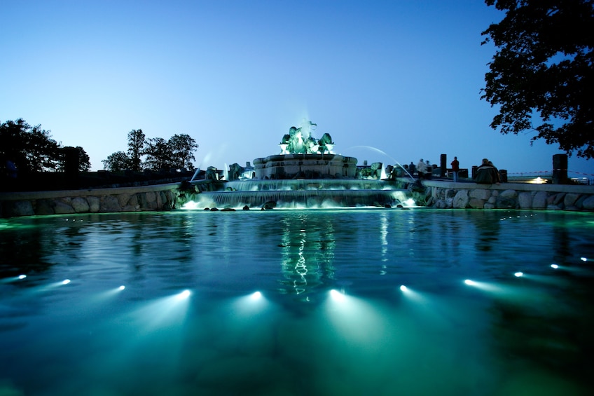 Show item 4 of 10. Gefion Fountain lit up at night