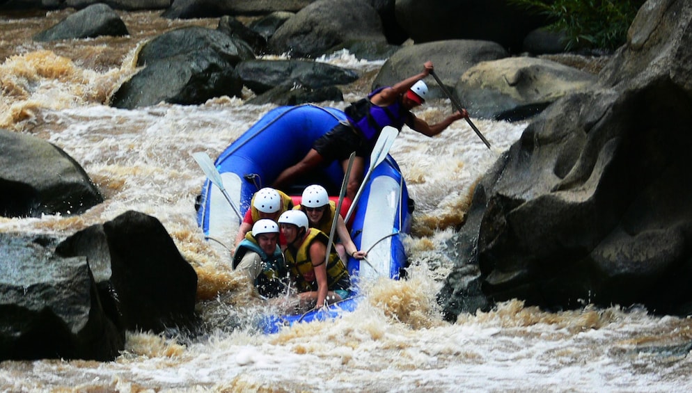 Group white water rafting down Mae Taeng River