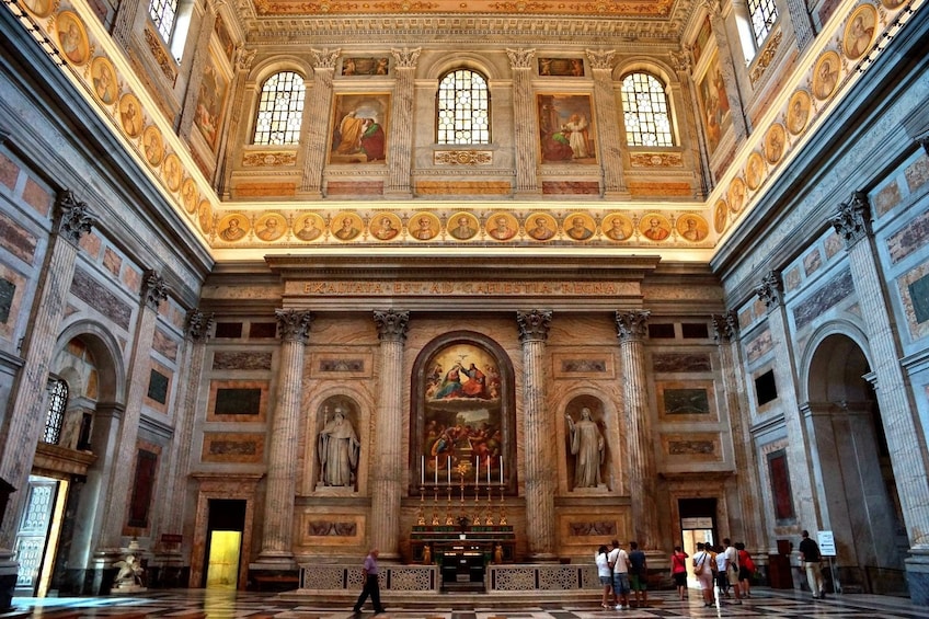 Intricate interior of Saint Paul's Outside the Walls
