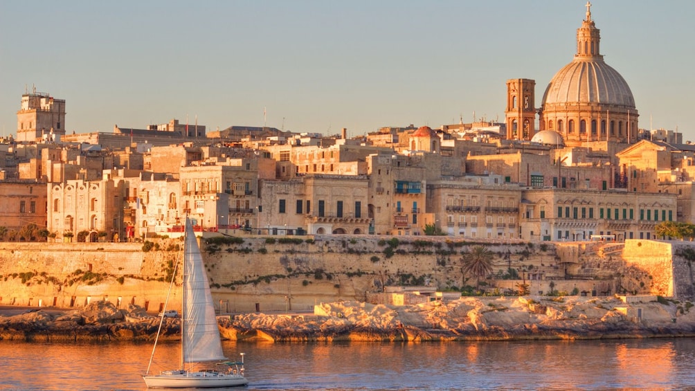 Sunset view of Valletta, acity in Malta