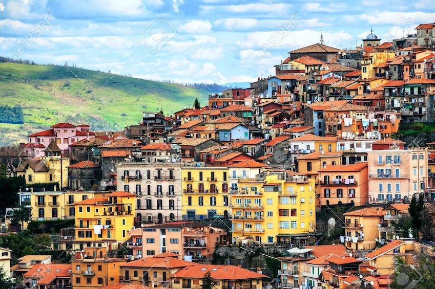 Colorful buildings on the hills of Rocca di Papa, Rome