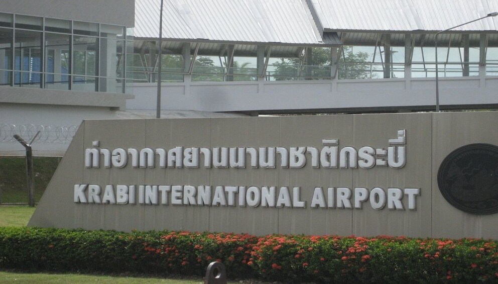Sign outside the Krabi International Airport