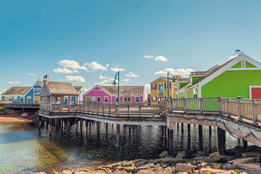 Colorful buildings in village of Prince Edward Island