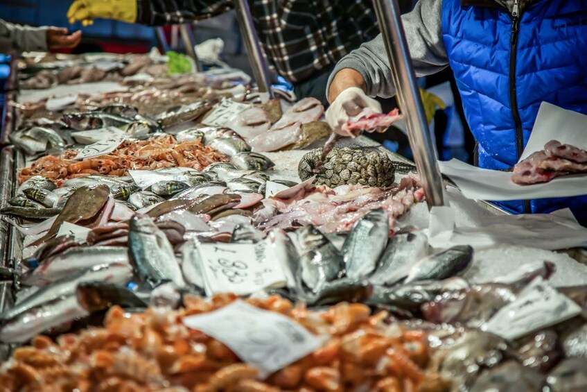 Fish display at market in Venice, Italy