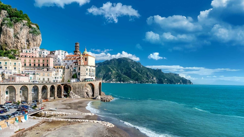 Beach and buildings on the Amalfi Coast