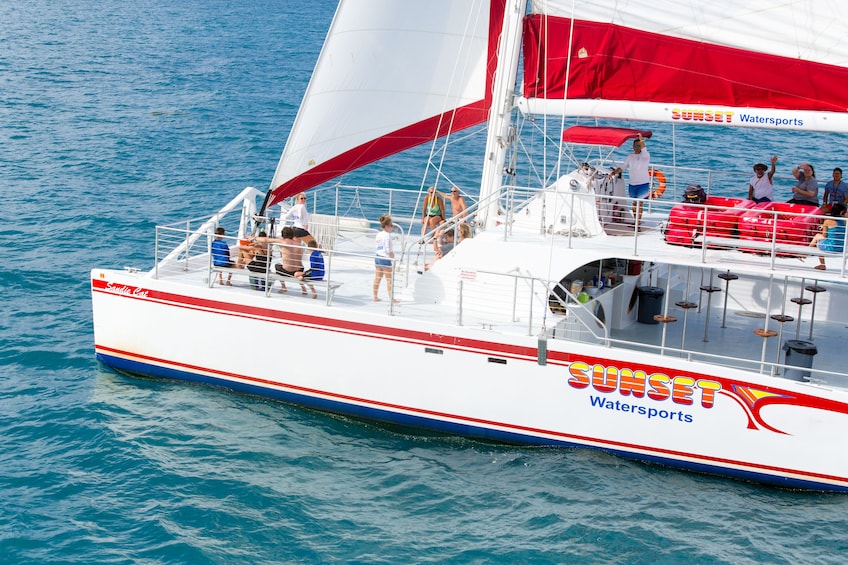 Closeup of Sunset Water sports sailboat in Key West 