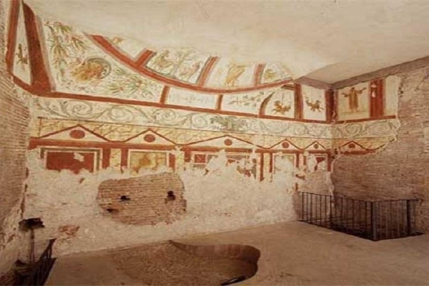 Ruins of fresco in Pompeii