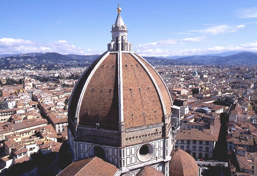 Aerial view of Florence Cathedral and the city of Florence