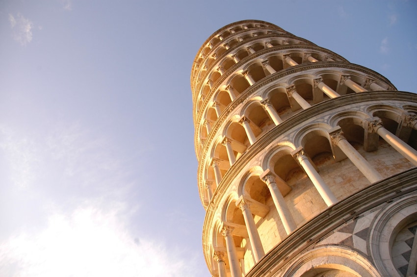 View up side of the Leaning Tower of Pisa