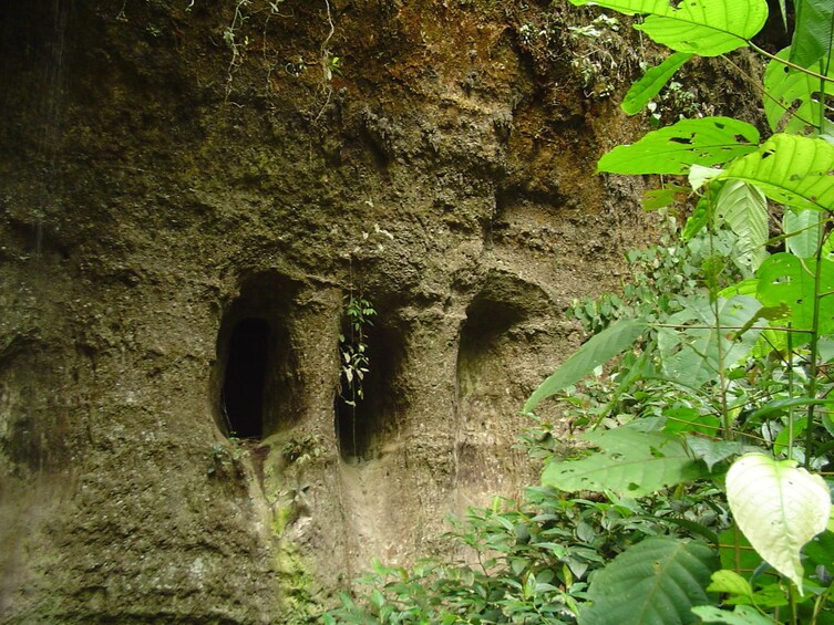 Narrow passageways made by waterfall in Presidente Figueiredo, Brazil 