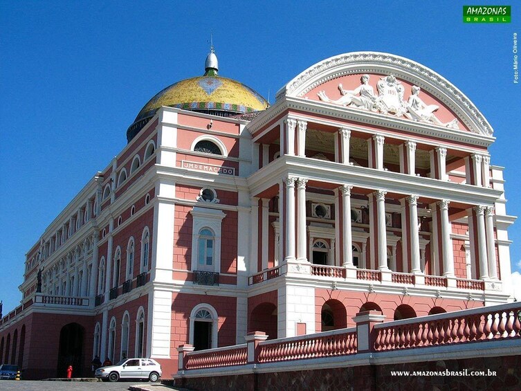 Amazon Theatre on a sunny day in Manaus, Brazil