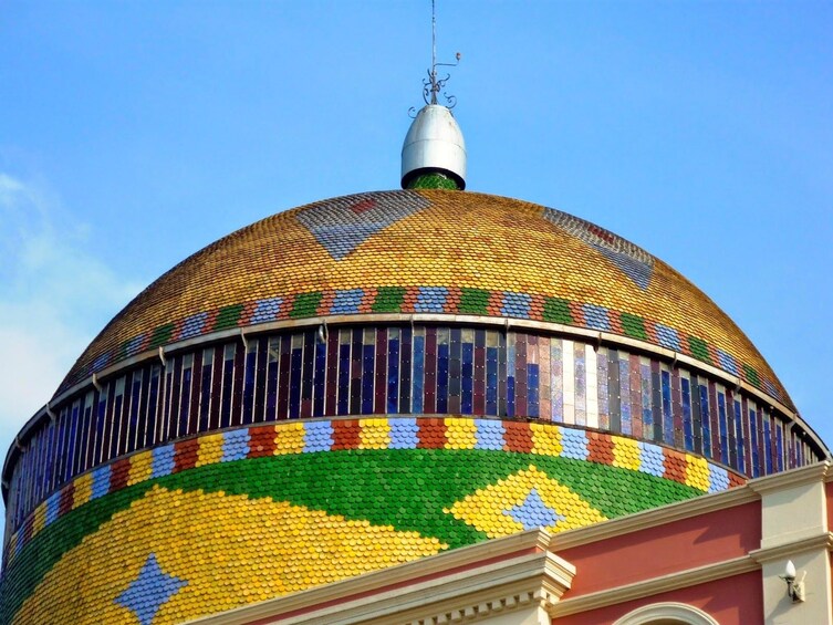 Colorful dome of the Amazon Theatre in Manaus, Brazil