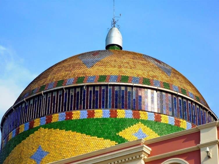 Colorful dome of the Amazon Theatre in Manaus, Brazil