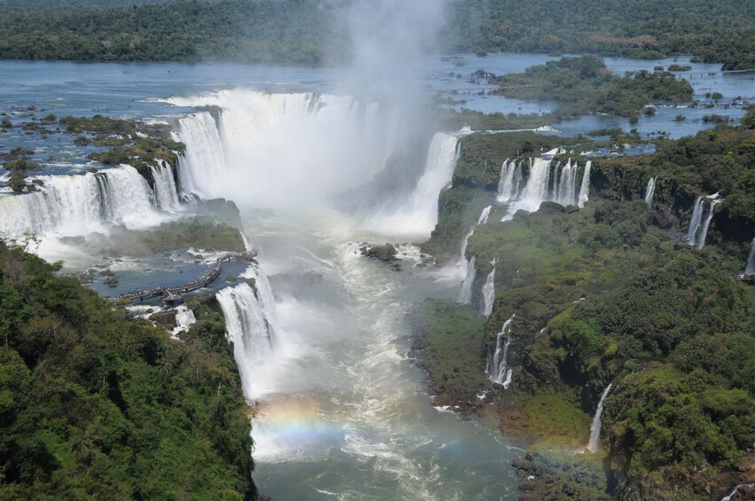 Brazilian Falls With Macuco Safari Boat