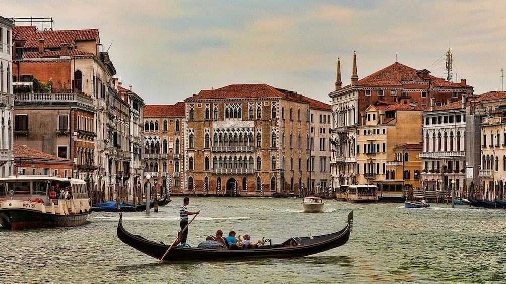 Sideview of a gondola in Venice