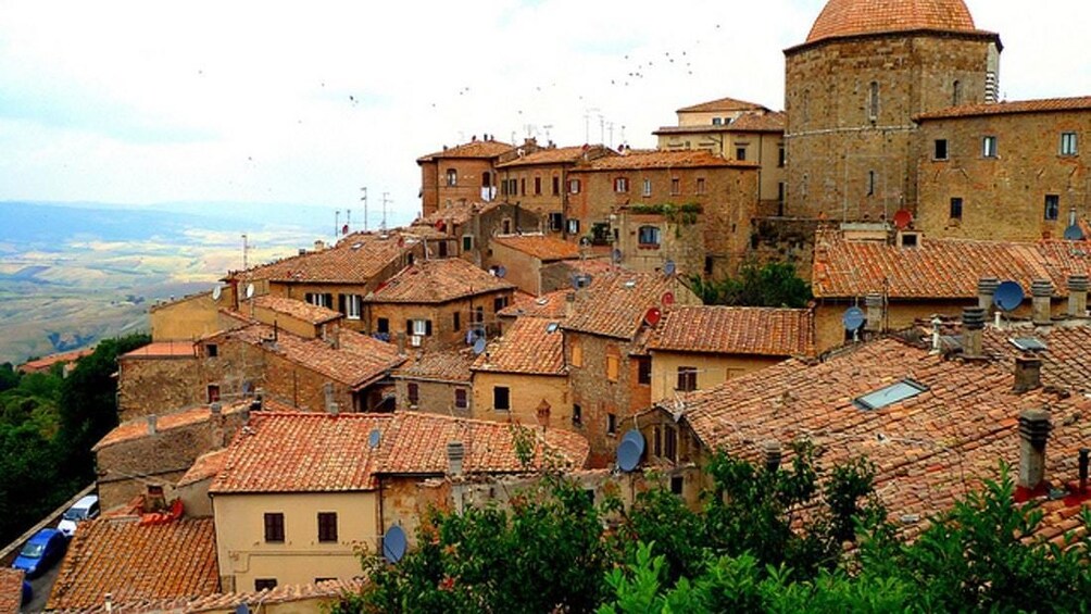 Buildings on a hill in Volterra, Italy