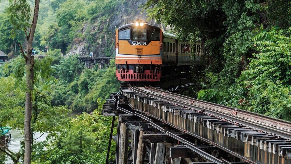 View of the train on the Death Railway