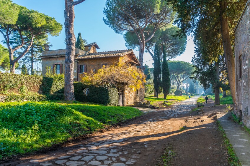 Buildings along Appian Way in Rome, Italy