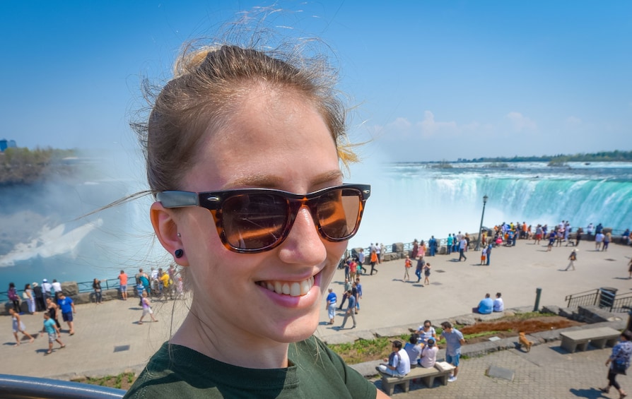 Woman visits Niagara Falls