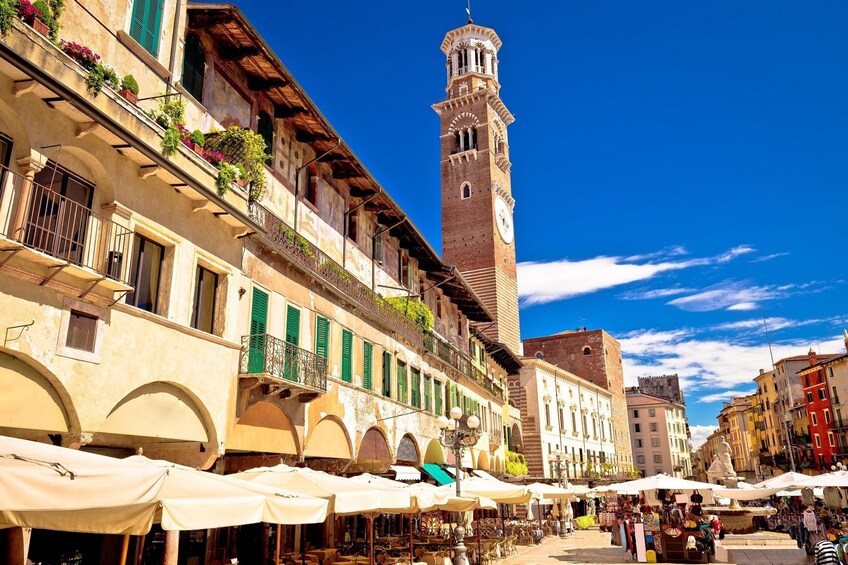 Piazza delle Erbe in Verona, Italy