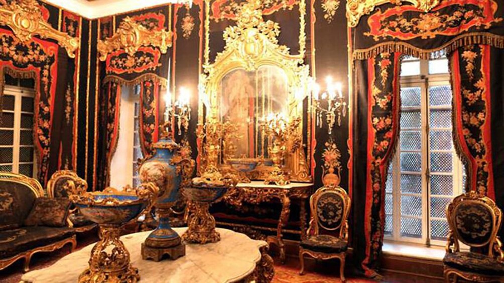 Gilded and wooden furniture in Manial Palace
