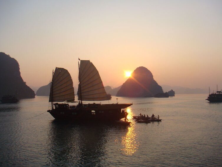 Halong Bay at sunset