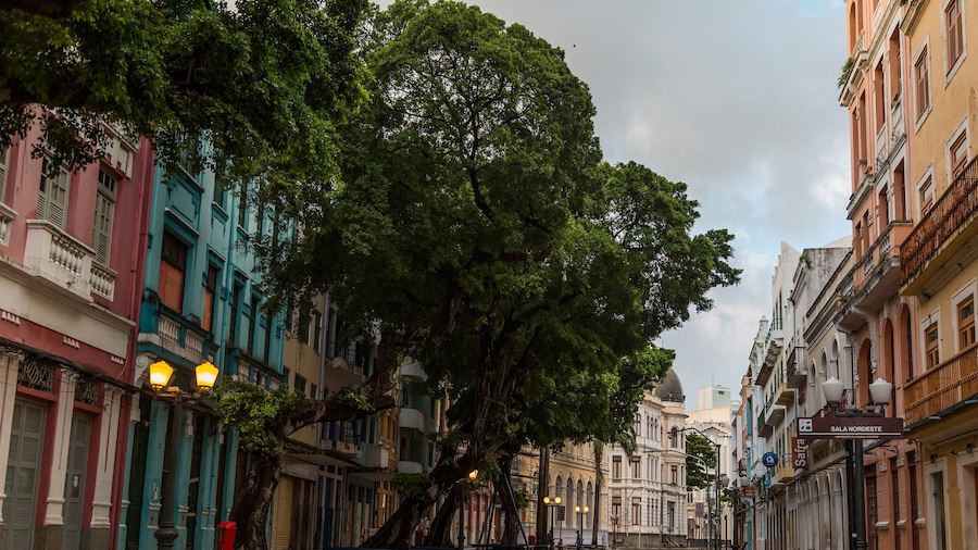 Recife street on an overcast day