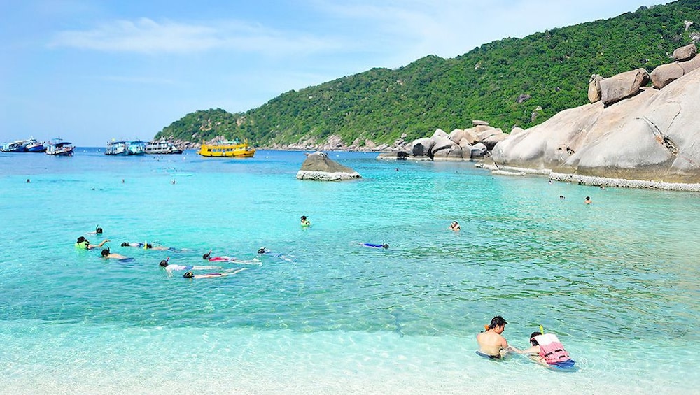 Tourists snorkeling in Koh Tao