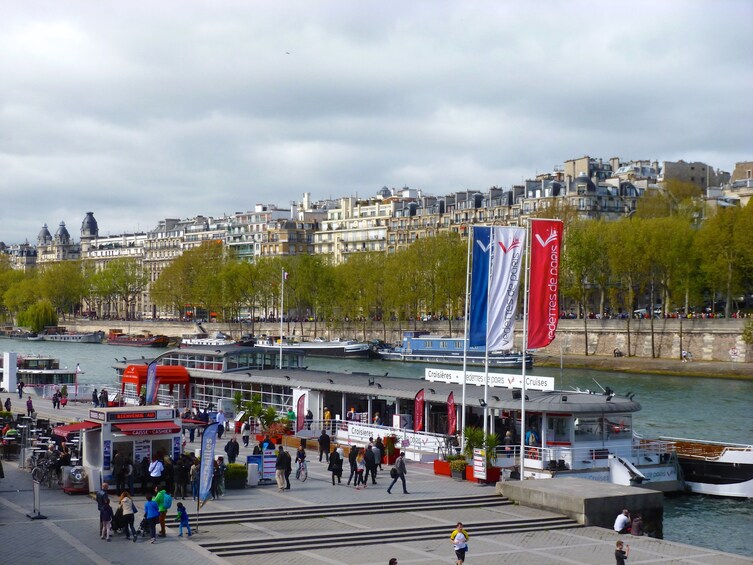 Boat docked on the Seine