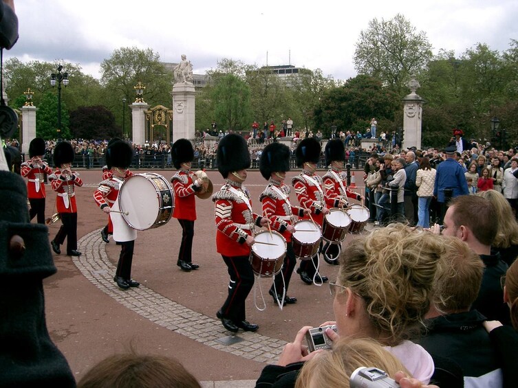 Marching band at the Changing of the Guards at Buckingham Palace in London