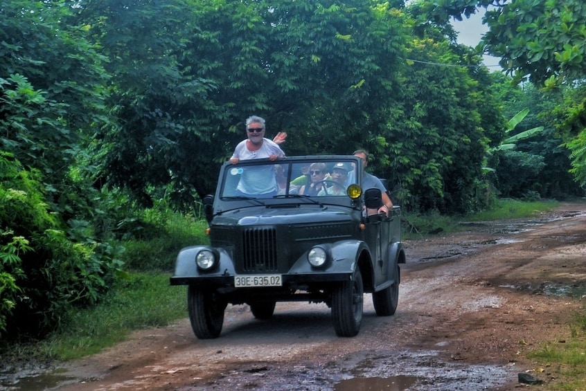 Jeep on a dirt road in Hanoi