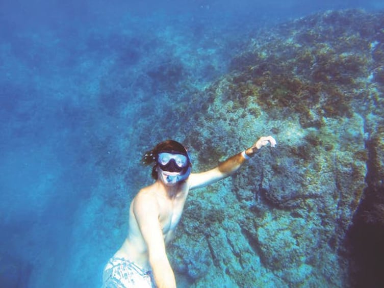 Man snorkels near Loreto, Mexico