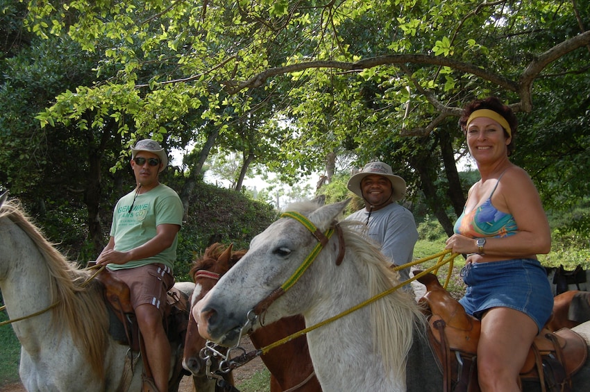 Three friends on horseback in the Dominican Republic