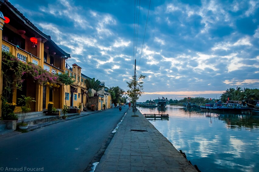 Street along the water in Hoi An, Vietnam