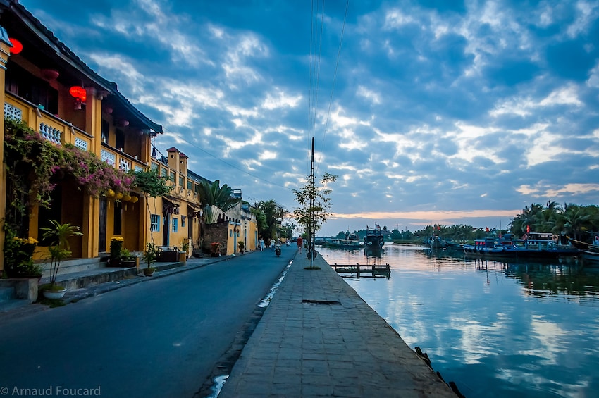 Street along the water in Hoi An, Vietnam