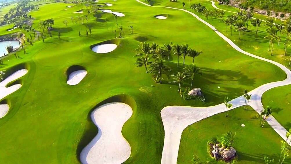 Aerial view of golf course in Nha Trang, Vietnam