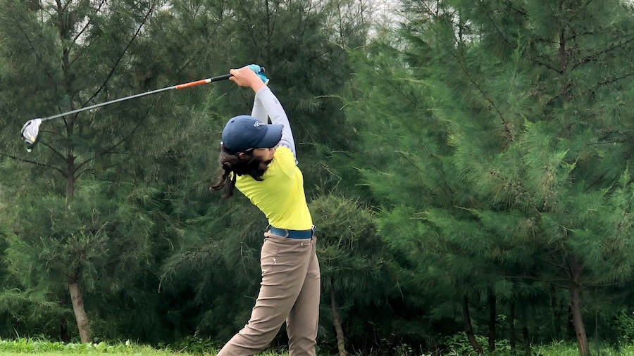 Golfer at Tam Dao Golf Resort