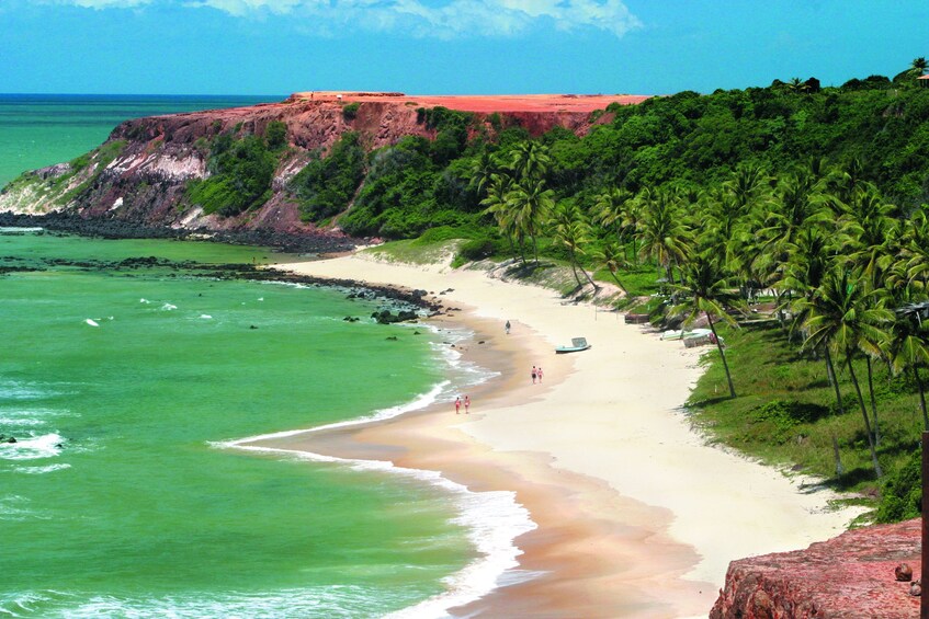 Aerial view of Love Beach in Brazil
