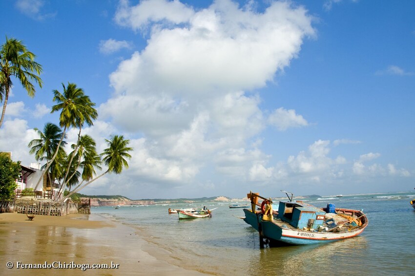 Boats on Pipa Beach in Brazil