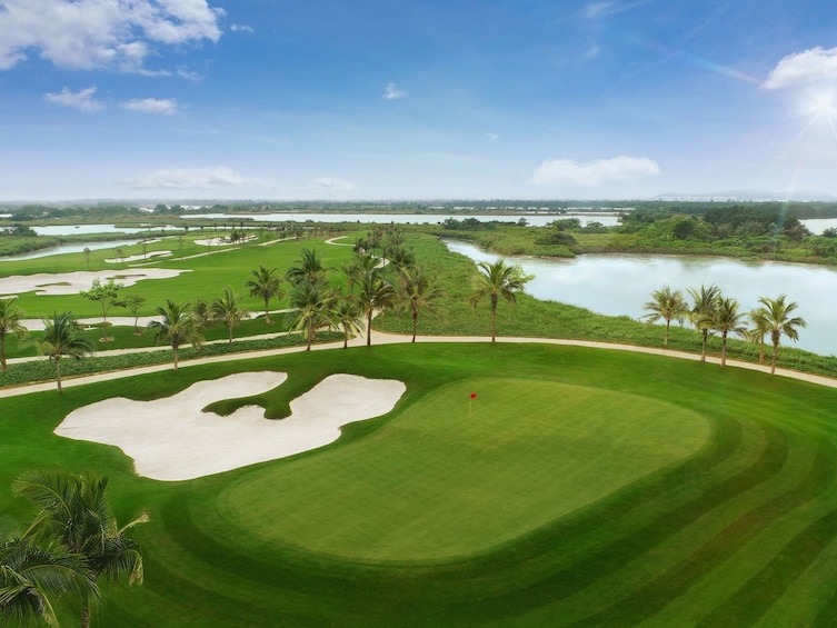 Aerial view of Vinpearl golf course in Vietnam