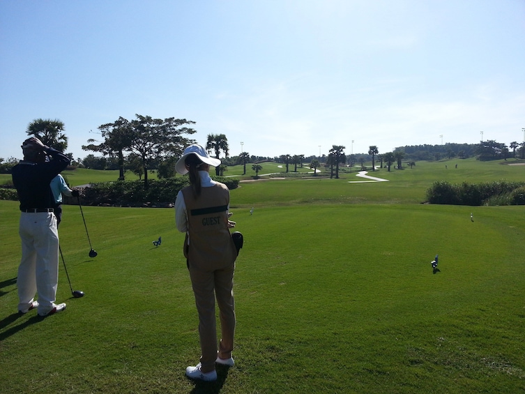 Golfers at Jeongsan Country Club
