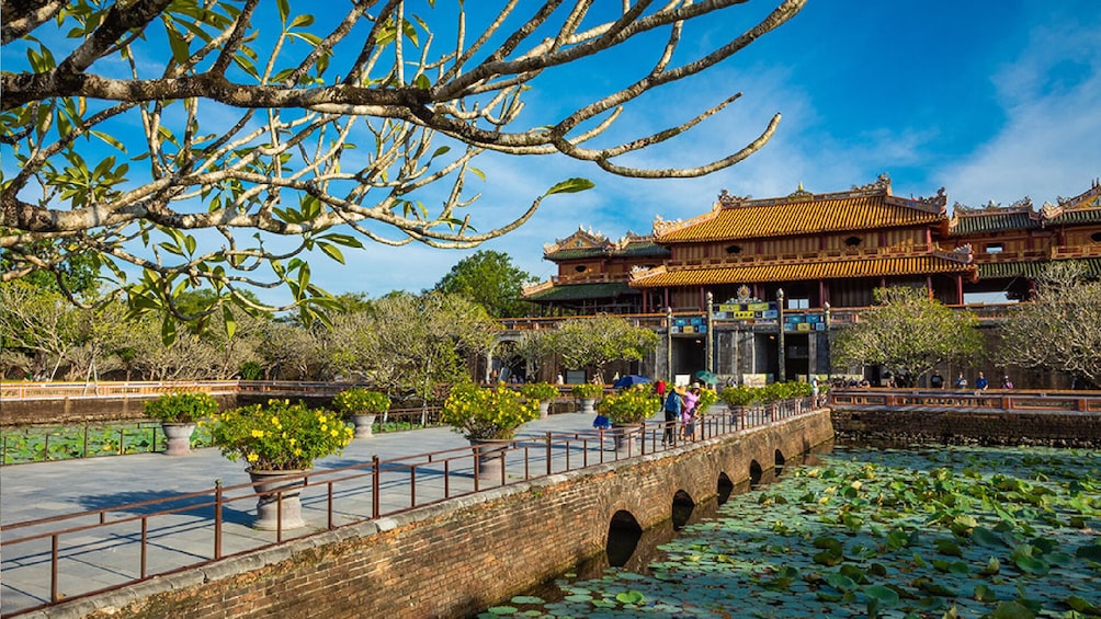 Bridge and entrance to the Imperial City in Hue, Vietnam