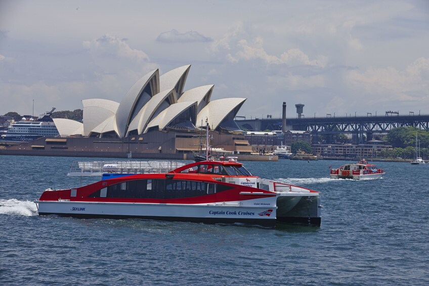 Cruise ship passes the Sydney Opera Housee