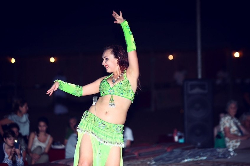 Woman belly dancing in Dubai
