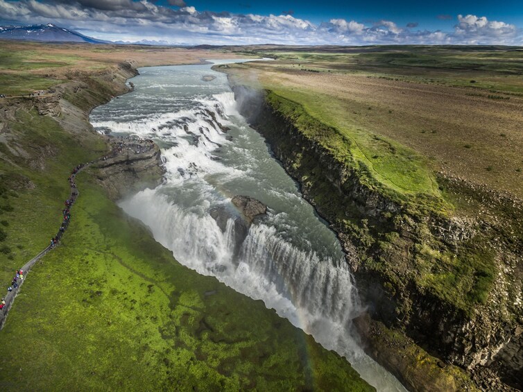 Aerial view of Gullfoss