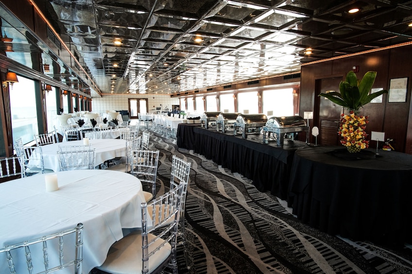 Interior of dining room aboard the Majestic 