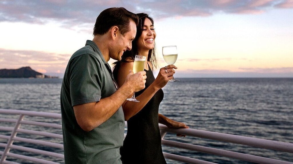 Couple on the deck of the Majestic
