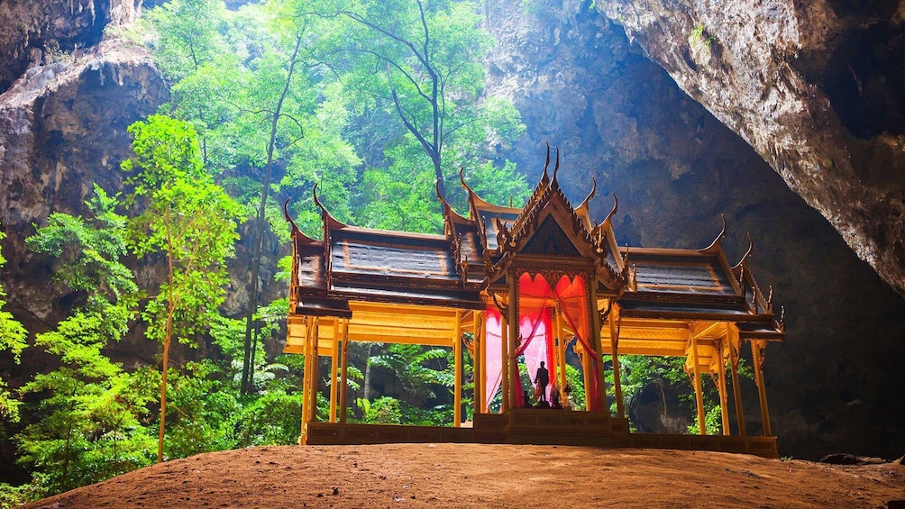 Shrine inside Phraya Nakhon Cave in Sam Roi Yot, Thailand