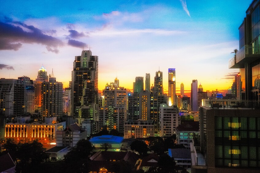 Downtown Bangkok at sunset